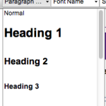 Headings format block in visual editor