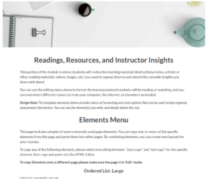 Image of Readings, Resources, and Instructor Insights contents